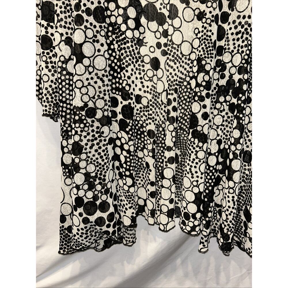 Ali Miles Cardigan Womens Plus 3X Black White Sheer Mesh Sweater Lightweight - Picture 11 of 13